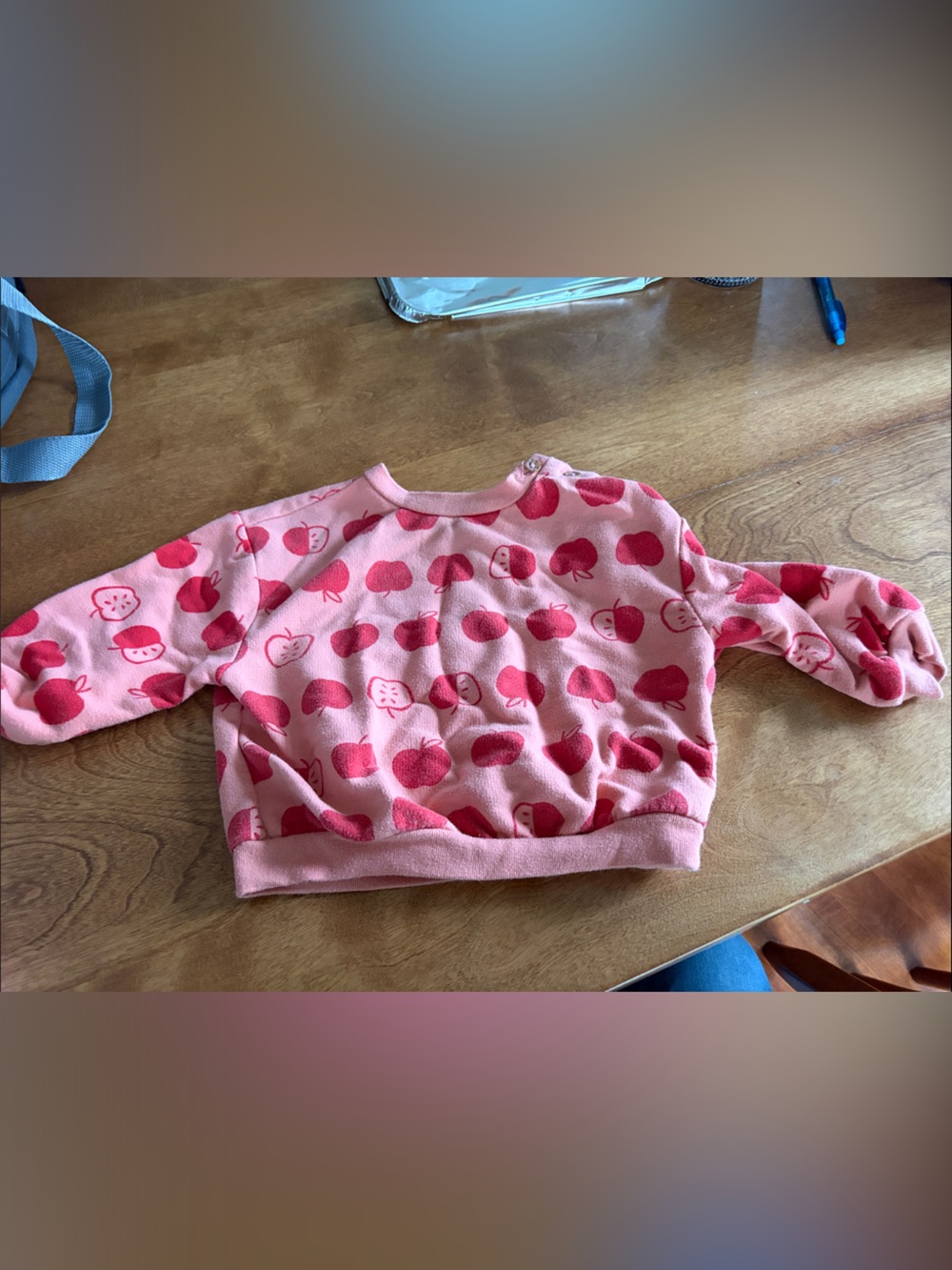Cat & Jack Pink Apple-Print Kids Sweatshirt